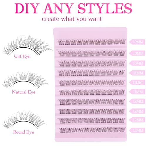 Lash Clusters DIY 10-12MM Wispy D Curl Eyelash Extension 110pcs
