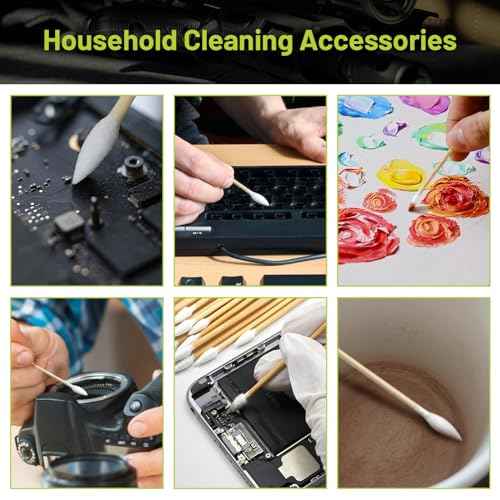 500/1000 pcs Gun Cleaning Swabs in Storage Case - 6 Inch Bamboo Handled Pistol Cleaning Swabs