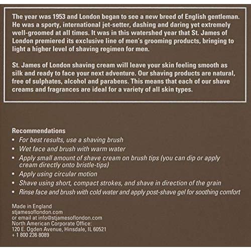 St James of London Cedarwood & Clarysage Shave Cream Jar, 5.07oz