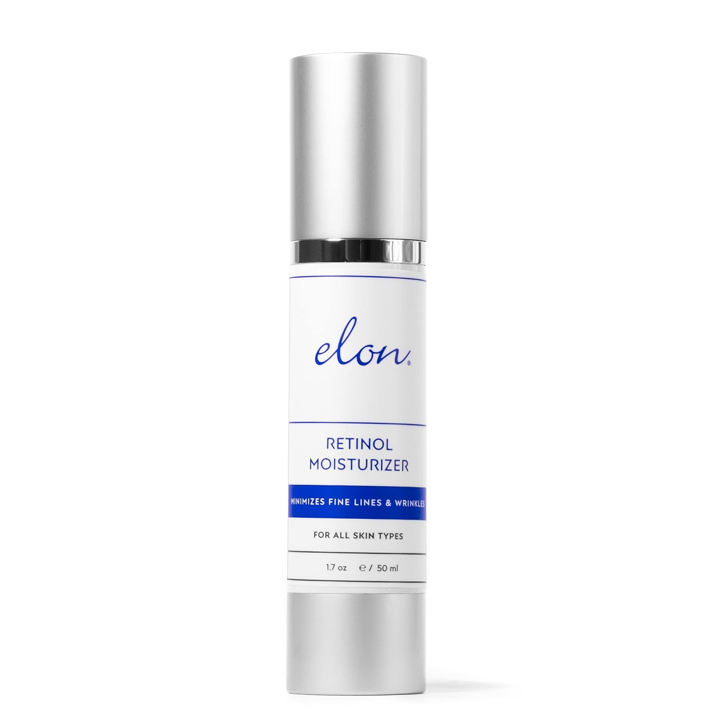 Elon Retinol Moisturizer Cream for Face — Hyaluronic Acid Moisturizer (1.7 Oz) — Anti-Aging Skin Care Products To Minimize Fine Lines & Wrinkles - w/Vitamin A, Vitamin E, & Jojoba Oil