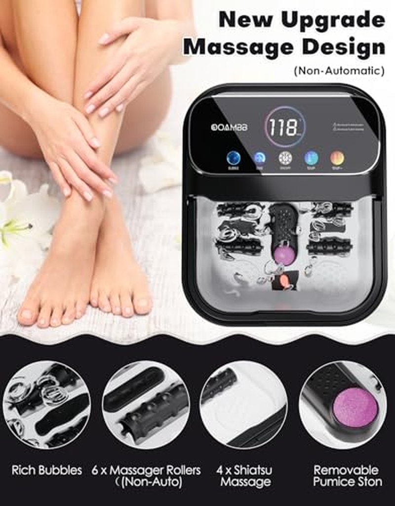 OOAMBB Collapsible Foot Spa Massager with Heat & Remote Control