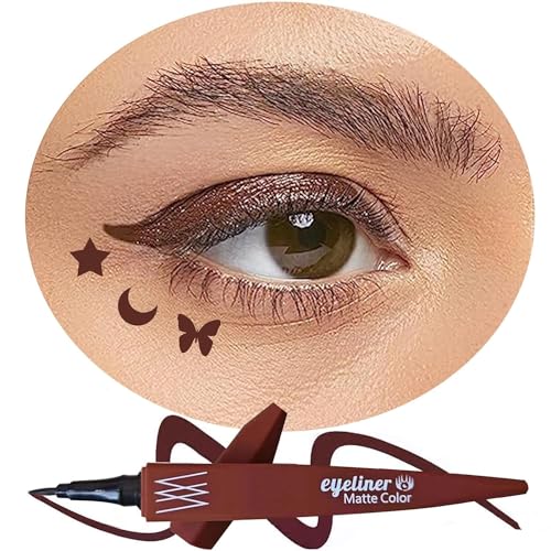 Brown Liquid Eyeliner Pencil, Waterproof & Smudge-proof Ultra-Fine Brush Tip Eye Liner, Quick Drying Formula Long Lasting High-Pigmented Up to 24 Hours Eye Makeup Wear(Brown)