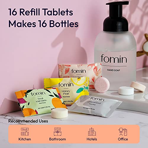 FOMIN Foaming Hand Soap Tablets (16 Count) - Makes 128 fl oz (16 x 8 fl oz) - Variety Pack Foaming Hand Soap Refills, Sustainable Soap Tablets for Hands