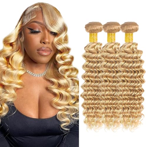 Blonde Deep Wave Bundles - 24 Inch P27/613 Human Hair