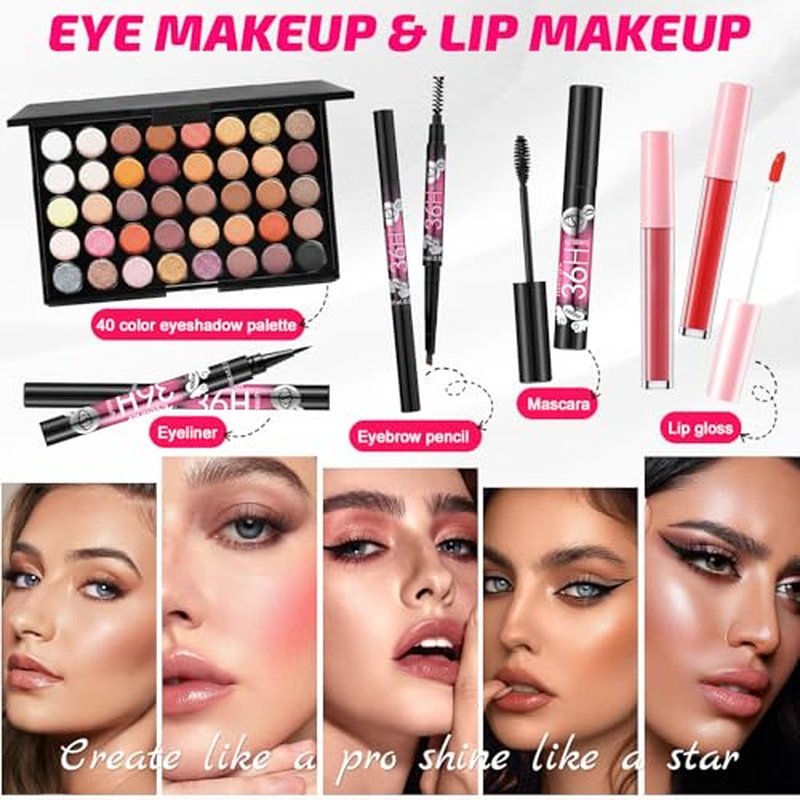 All In One Makeup Kit for Women - Complete Cosmetics Set
