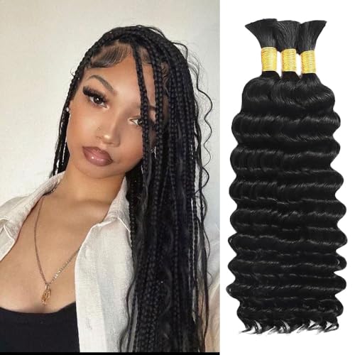 Brazilian Virgin Hair Bundle Deep Wave Boho Braids 18" 150G