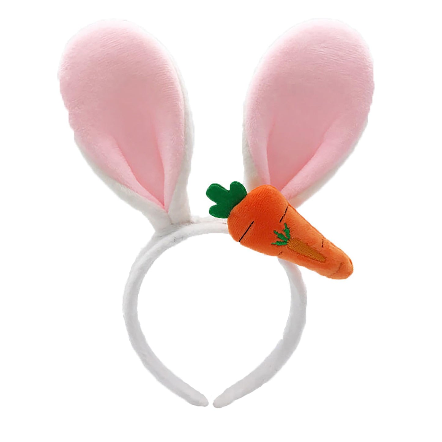 Totelux Bunny Headband with Carrot Rabbit Ears Hair Band Easter Hair Accessories for Women Girls Toddler Easter Party Supplies White