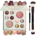 UCANBE Full Size Baked Makeup Palette with Eyeshadow, Blush & Brushes