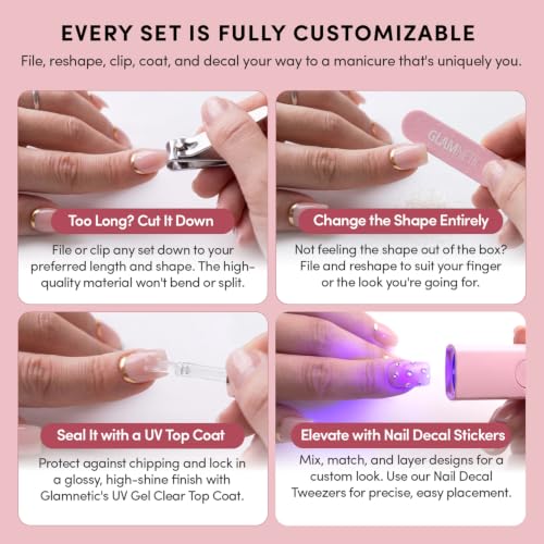 Glamnetic Tortoiseshell Press On Nails - Medium Coffin Set