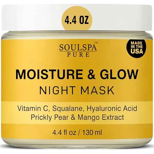 Hydrating Face Mask ? Overnight Face Mask with Hyaluronic Acid, Vitamin C, Squalane, Prickly Pear & A?a? ? Deep Moisture for Dry Skin ? 4.4 fl oz