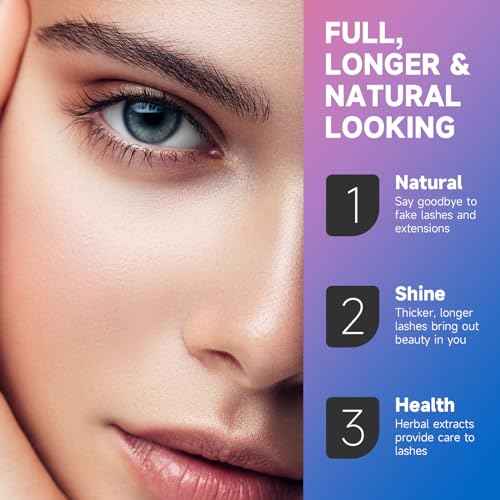 Eyelash Growth Serum, Eyelash Serum for Fuller, Thicker and Longer-Looking Lashes, Advanced Lash Enhancement Natural Formula Vegan Cruelty-Free 5ML
