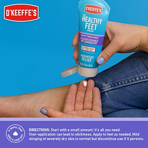 O'Keeffe's for Healthy Feet Night Treatment Foot Cream; Guaranteed Relief for Extremely Dry; Cracked Feet; Visible Results in 1 Night; 7.0 Ounce Tube; (Pack of 1)