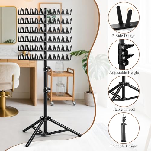 Eastdone Hair Braiding Rack - 144 Pegs Adjustable Stand Hanger