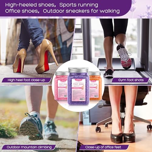 Himalayan Pink Salt Foot Soak Kit - 3 Pack Epsom Salts with Essential Oils