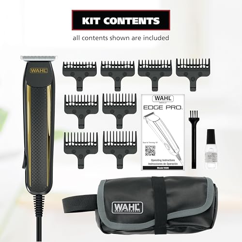 Wahl Edge Pro Bump Free Corded Beard Trimmer for Men Touch Up Trimmer & Grooming Detailer Kit ? Perfect for Edging Beards, Mustaches, Hair, & Stubble, ? Model 9686-300