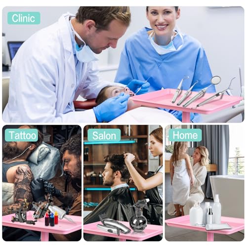 Salon Señor Pink Adjustable Height Salon Tray with Wheels