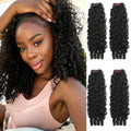 10 Inch Burmese Curly Human Hair Bundles - Natural Black Wet & Wavy