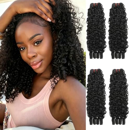 10 Inch Burmese Curly Human Hair Bundles - Natural Black Wet & Wavy
