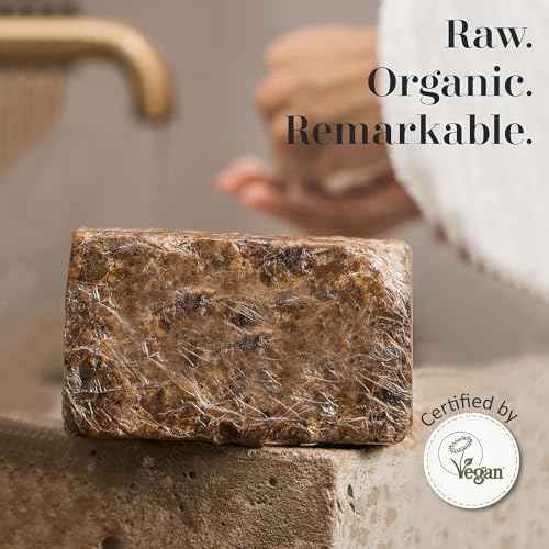 era of nature Best Raw ORGANIC AFRICAN BLACK SOAP, for Dry Skin and Skin Conditions. Pure & Natural Ingredients, Imported From Ghana - 3LB (48oz)