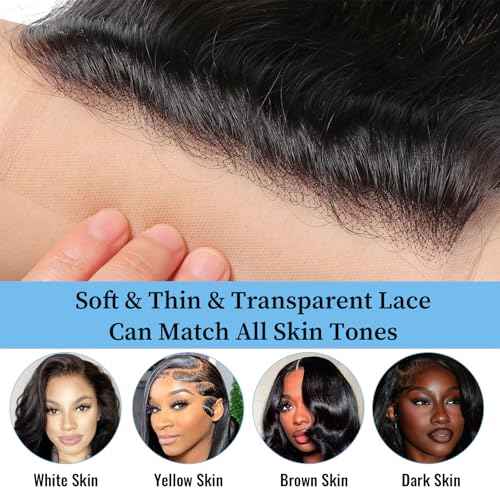 Kinky Straight 2x6 HD Lace Frontal Closure 12A Brazilian Raw Virgin Yaki Kinky Straight Human Hair Closure Natural Hairline Pre Plucked 16 Inch