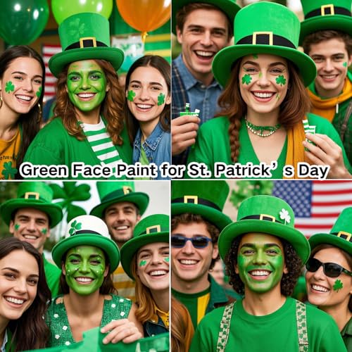 Green Face Paint for St Patrick's Day & Halloween Costumes