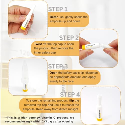 Differ & Deeper Ascorbic For Daily Ampoule ? 20% Pure Vitamin C Serum Lightweight Formula | K-Beauty Skincare Ampoules (7 x 2ml)