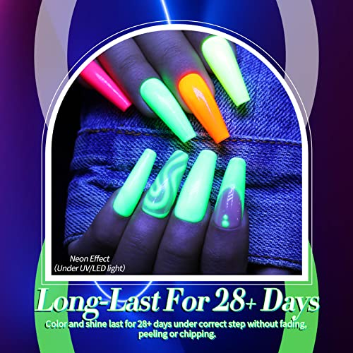 Born Pretty Gel Nail Polish Halloween Neon Gel Nail Polish Set Fluorescent Gel polish Orange Hot Pink Blue Yellow Green Purple Vibrant Soak Off UV LED Gel Nail Polish Nail Art 7ml 6pcs