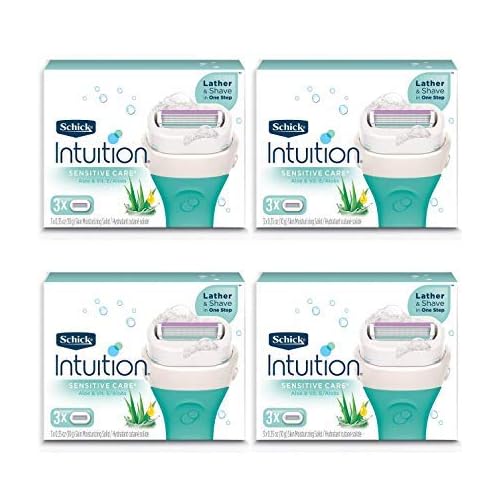 NEW Schick Intuition Sensitive Care Moisturizing Razor Blade Refills for Women with Natural Aloe 12 Count (Limited Edition)
