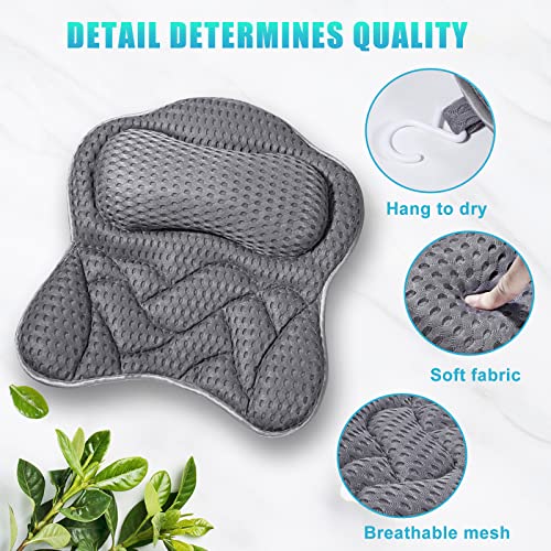 Bath Pillow with Strong Suction Cups & 3D Mesh Support