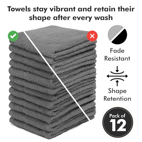 100% Cotton Face Towels Pack of 12 – 12x12 inch