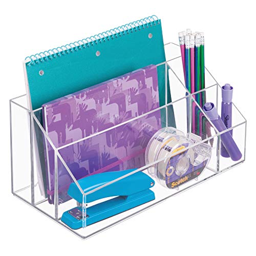 iDesign Clarity Cosmetic Palette Organizer for Vanity or Cabinet to Hold Makeup, Nail Polish, Cosmetic Accessories - 5 Compartments, Clear