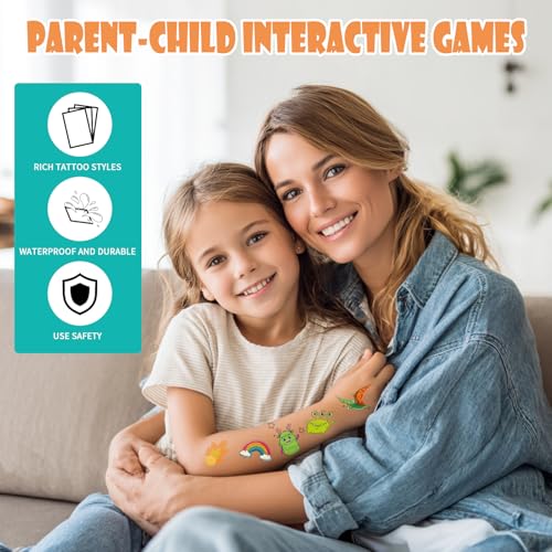 Temporary Tattoos for Kids, 60 Pcs Waterproof Stickers