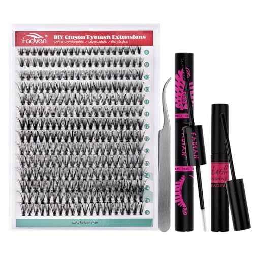 FADVAN DIY Lash Extension Kit - 280pcs 30D Eyelash Clusters 8-14mm
