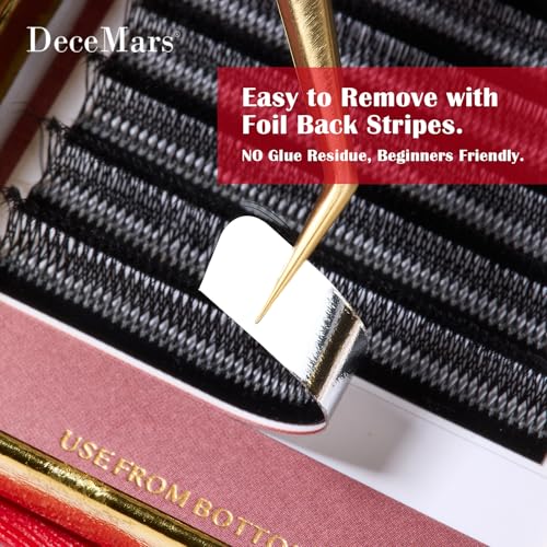DeceMars 10D U-Shaped Eyelash Extensions - Easy Fans, Soft Matte Black