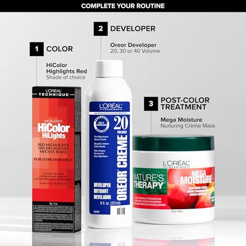 L'Oréal HiColor Red Highlights - Permanent Hair Color for Dark Hair