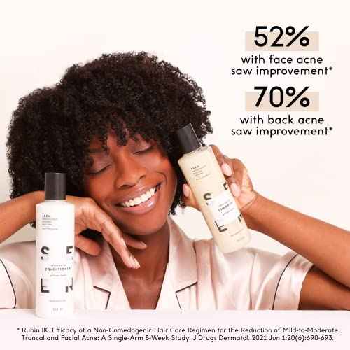 SEEN Travel Trio, Fragrance Free - Non-Comedogenic & Blow-Out Hair Cream, Shampoo & Conditioner Set- Reduces Frizz- Heat Protectant- Safe for Sensitive & Eczema Prone Skin