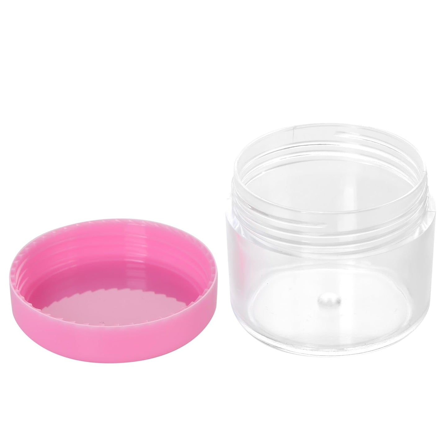 HOIGON 96 PCS 20g 20ml Clear Plastic Sample Containers, Leak-Proof Round Plastic Cosmetic Containers with Pink Screw Lids, Clear Pot Jars for Creams, Lotions, Makeup, Colored Acrylics