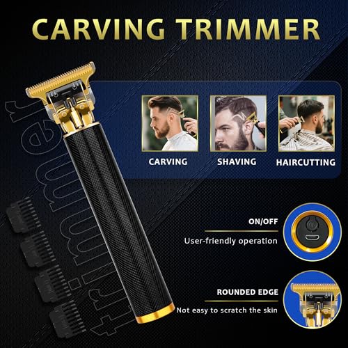 Hair Clippers for Men with LED Display, 4-Piece Cordless Grooming Kit with Hair Clipper, Beard Trimmer, Foil Shaver & Nose Trimmer, Complete Set for Home Barber