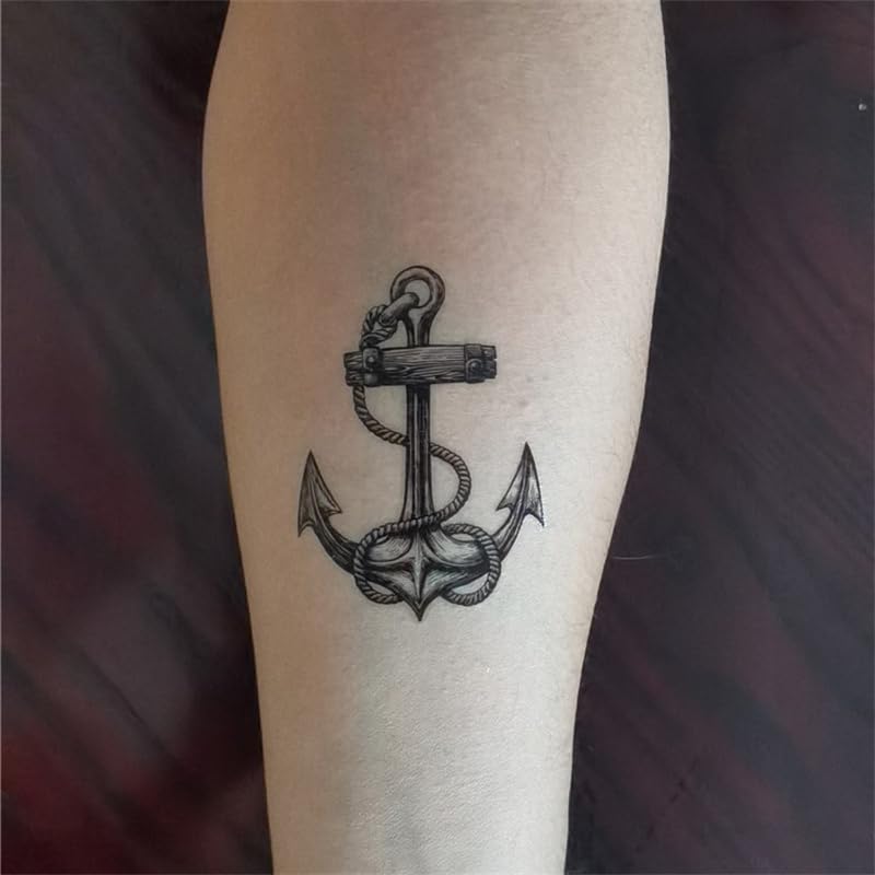 Anchor Ship Temporary Tattoo Stickers (12-Pack) Waterproof