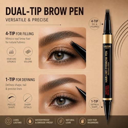 LAVONE Eyebrow Makeup Kit - Waterproof Pen, Wax & Brush Set