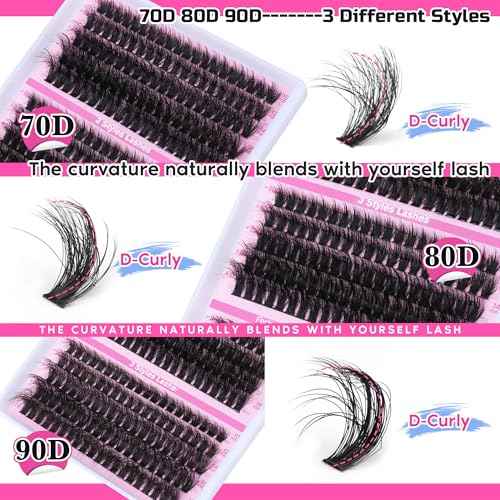 Volume Lash Extension Mink Thick Cluster Eyelash Extensions 10-18mm Lash Clusters Individual Lash Extensions DIY Clusters Lashes Extension at Home by Focipeysa (300pcs-70P+80P+90P 10-18mm)
