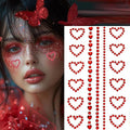 Valentine's Day Face Gems Rhinestone Temporary Tattoo Sticker Set