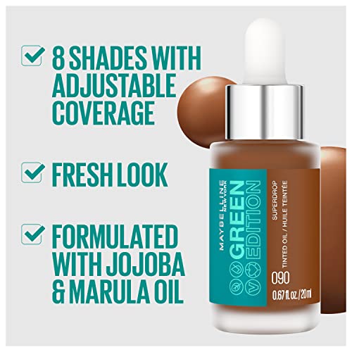 Maybelline Green Edition Superdrop Tinted Oil Foundation, Adjustable Coverage
