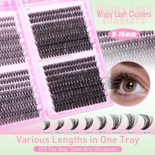 Lash Clusters D Curl DIY Extensions Beginners 640pcs (30D-80D)