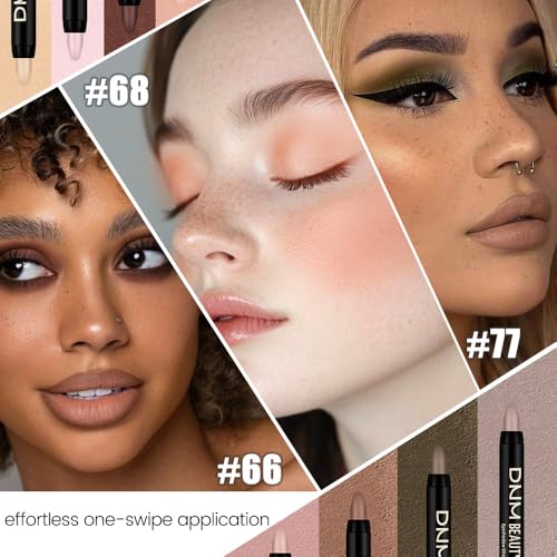 Kaely 8Pcs Waterproof Matte Eye Shadow & Eyeliner Stick Set - Brightening & Highlighter for Women, New-13