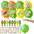 72 PCS Reptile Party Favors for Kids ? 48 Pre-Cut Temporary Tattoos & 24 Reptile Punch Balloons Themed Birthday Party Decorations Supplies Favors Gifts, Goodie Bag Fillers, Classroom Rewards