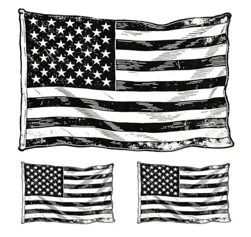 USA Flag Temporary Tattoos - Waterproof, 6 Sheets