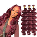 GTaiiReu 99J Burgundy Body Wave Human Hair Bundles 14 Inch - 3 Pack, Brazilian Virgin Hair
