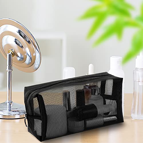 20 Pieces Mesh pouch, Mesh Makeup Bag Portable Makeup Pouch Travel Toiletry Bag for Makeup Organizer Home Office Travel Accessories, Mesh Cosmetic Bag with Zipper