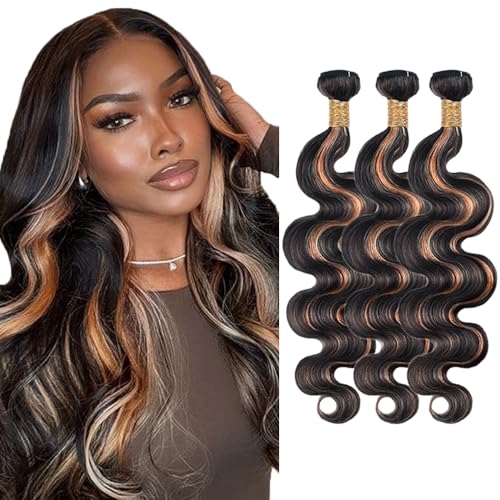 P1B30 Body Wave Human Hair Bundles - 3 Pcs, 34 Inch